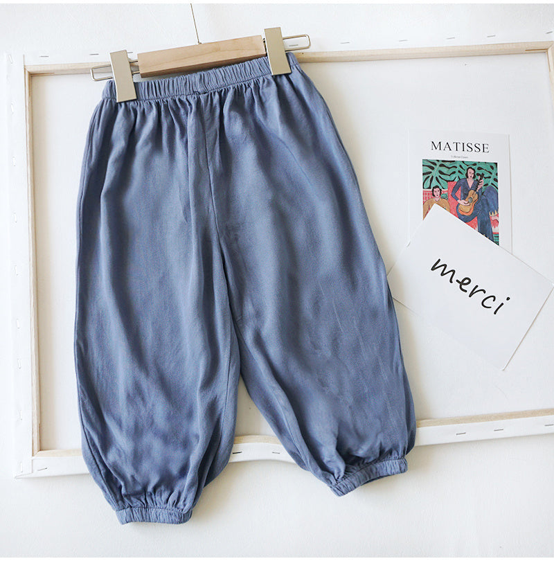 Baby Anti Mosquito Pants Summer Thin Boys'' Summer Clothes Ice Silk Cotton Hemp Lantern Pants Women''s Baby Rayon Air Conditioning Pants