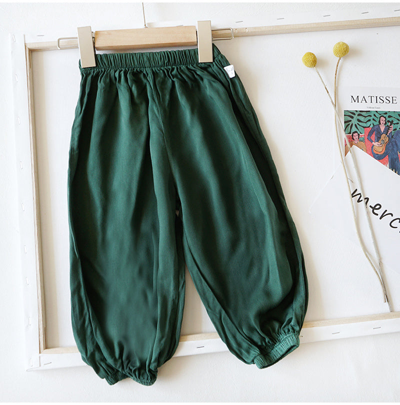 Baby Anti Mosquito Pants Summer Thin Boys'' Summer Clothes Ice Silk Cotton Hemp Lantern Pants Women''s Baby Rayon Air Conditioning Pants