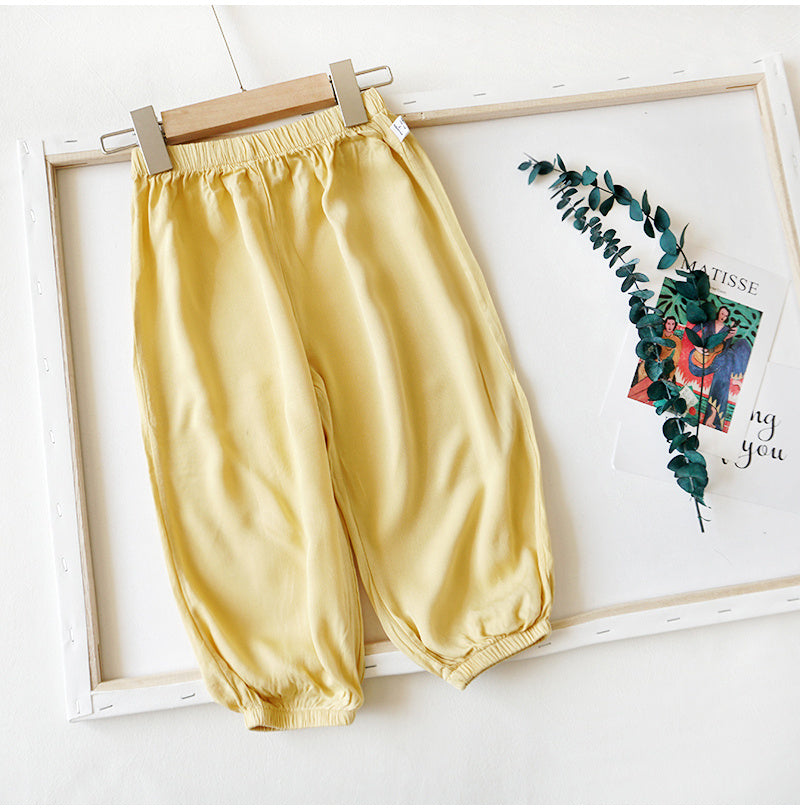 Baby Anti Mosquito Pants Summer Thin Boys'' Summer Clothes Ice Silk Cotton Hemp Lantern Pants Women''s Baby Rayon Air Conditioning Pants