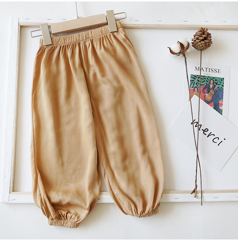 Baby Anti Mosquito Pants Summer Thin Boys'' Summer Clothes Ice Silk Cotton Hemp Lantern Pants Women''s Baby Rayon Air Conditioning Pants