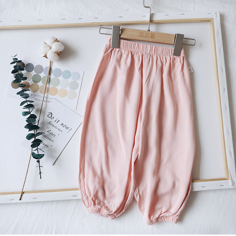 Baby Anti Mosquito Pants Summer Thin Boys'' Summer Clothes Ice Silk Cotton Hemp Lantern Pants Women''s Baby Rayon Air Conditioning Pants