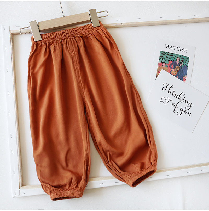 Baby Anti Mosquito Pants Summer Thin Boys'' Summer Clothes Ice Silk Cotton Hemp Lantern Pants Women''s Baby Rayon Air Conditioning Pants