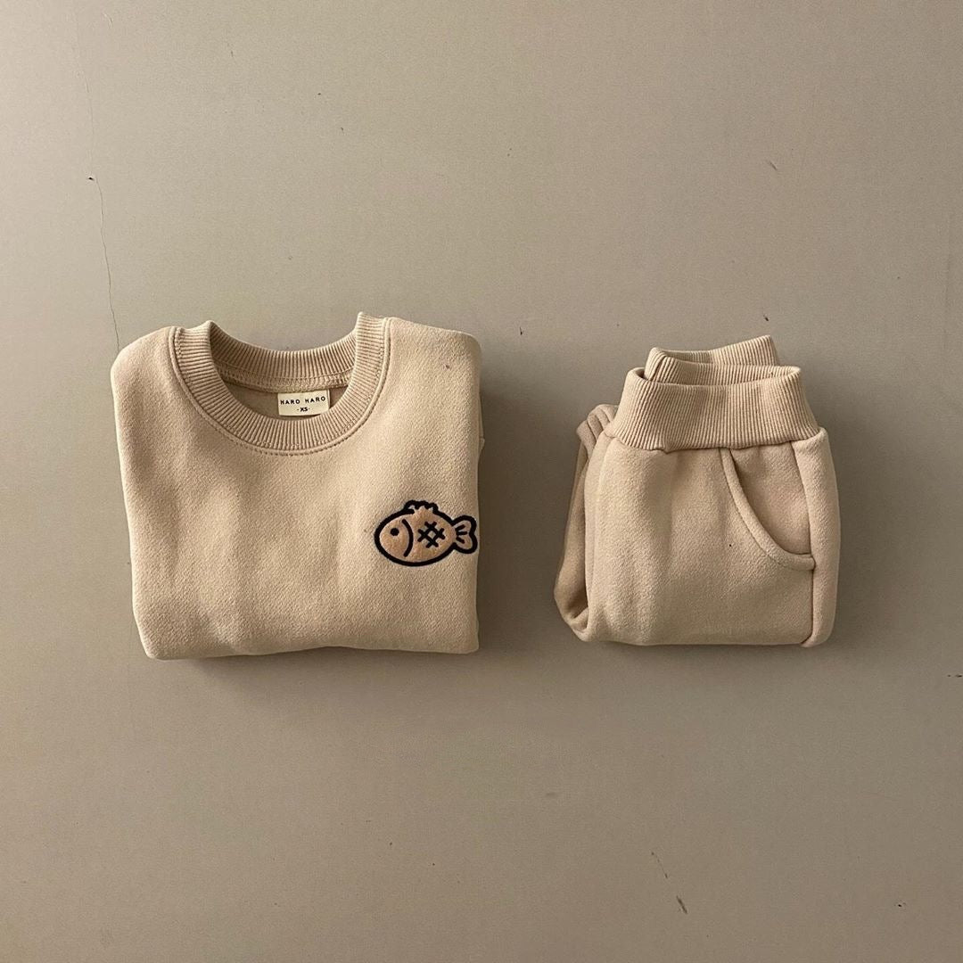 Infant Children's Thickened Pullover Sweater Pants Set