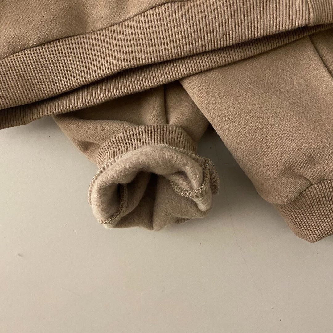 Infant Children's Thickened Pullover Sweater Pants Set