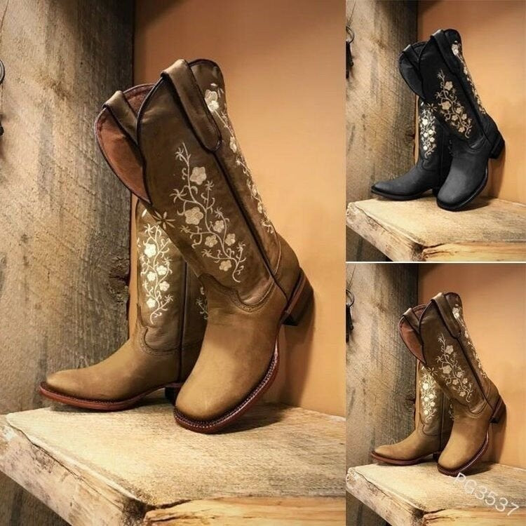 Vintage Country Embroidered Boots