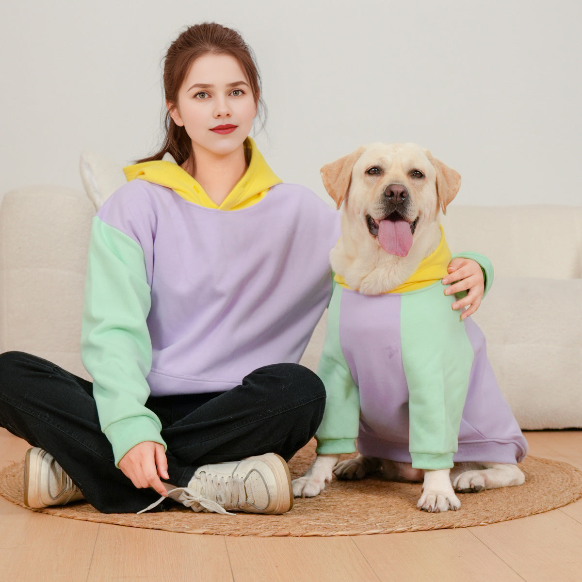 Pet Parent-Child Clothing Multicolor Hoodie Loose