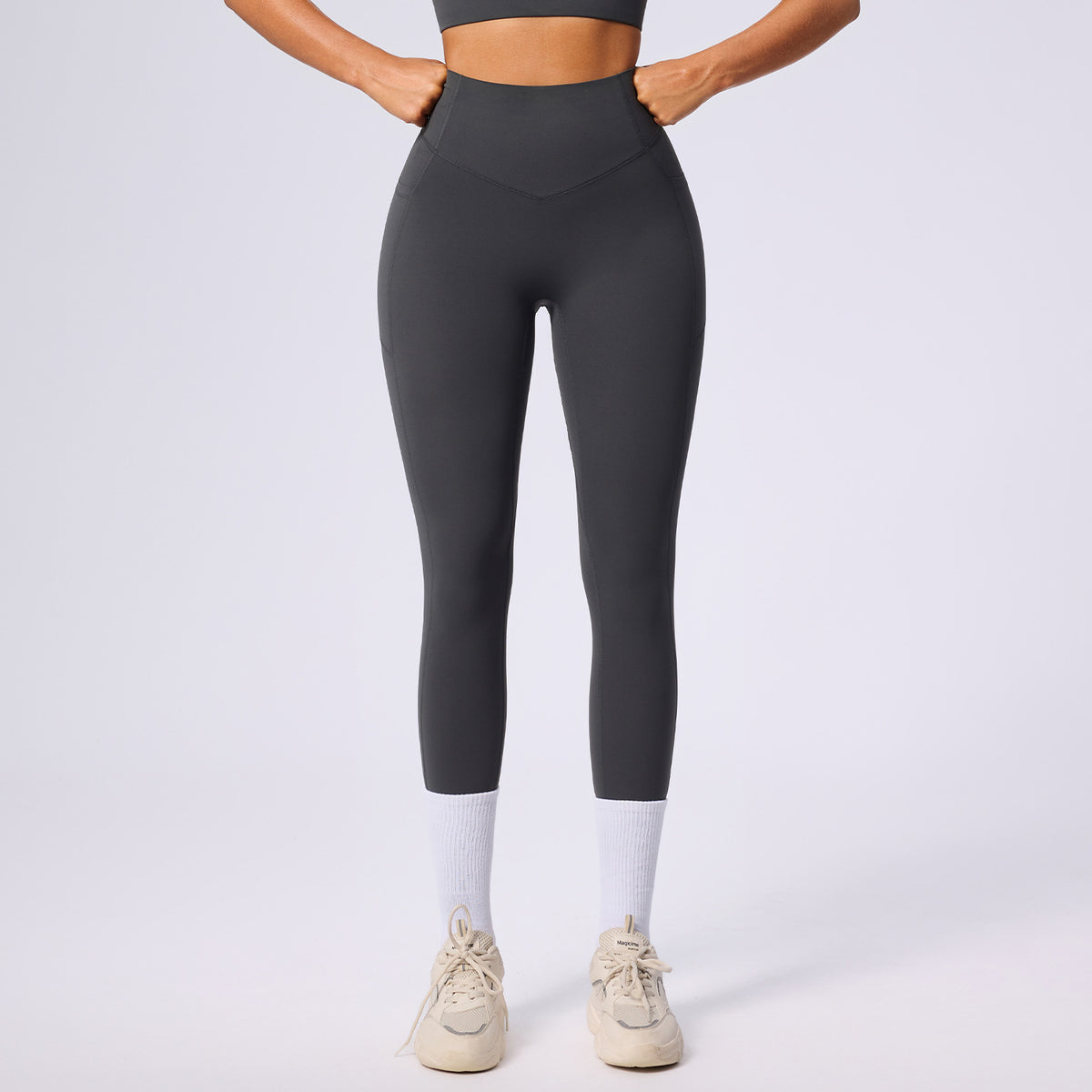 gray activewear set w pockets