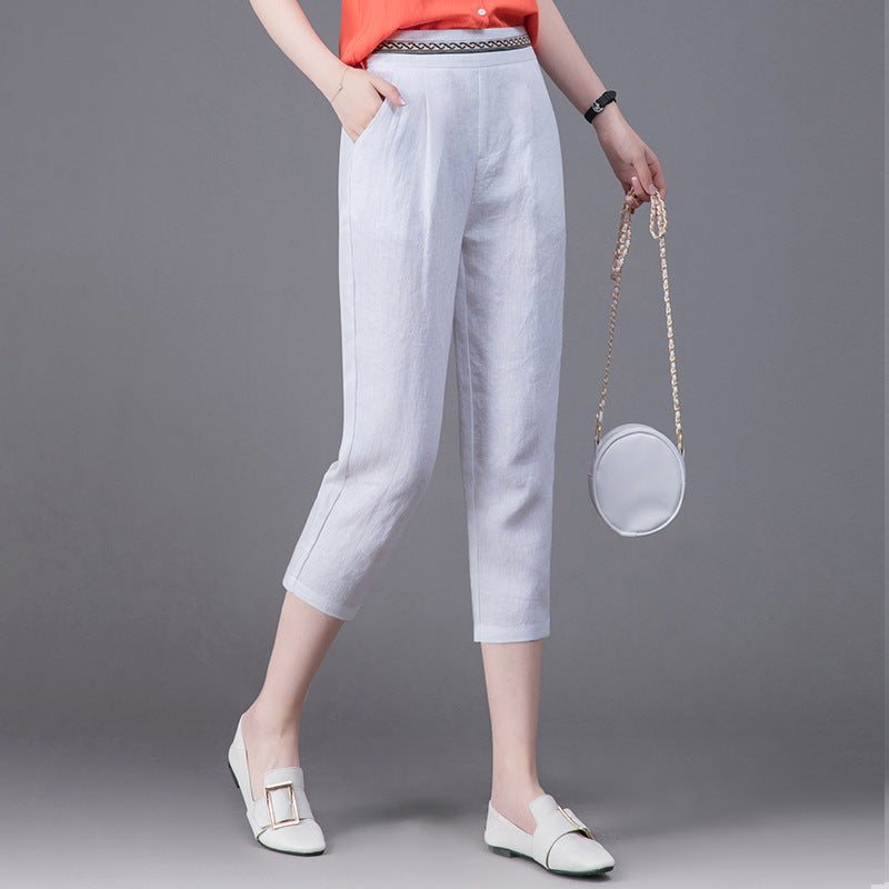 linen capris pants