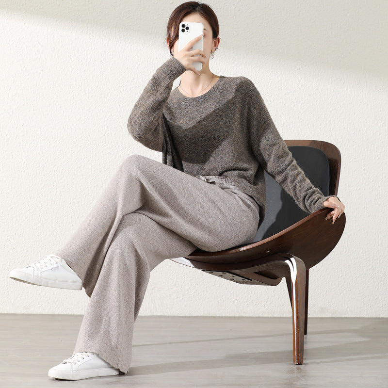 Wool | Knitted Wide-leg Pants
