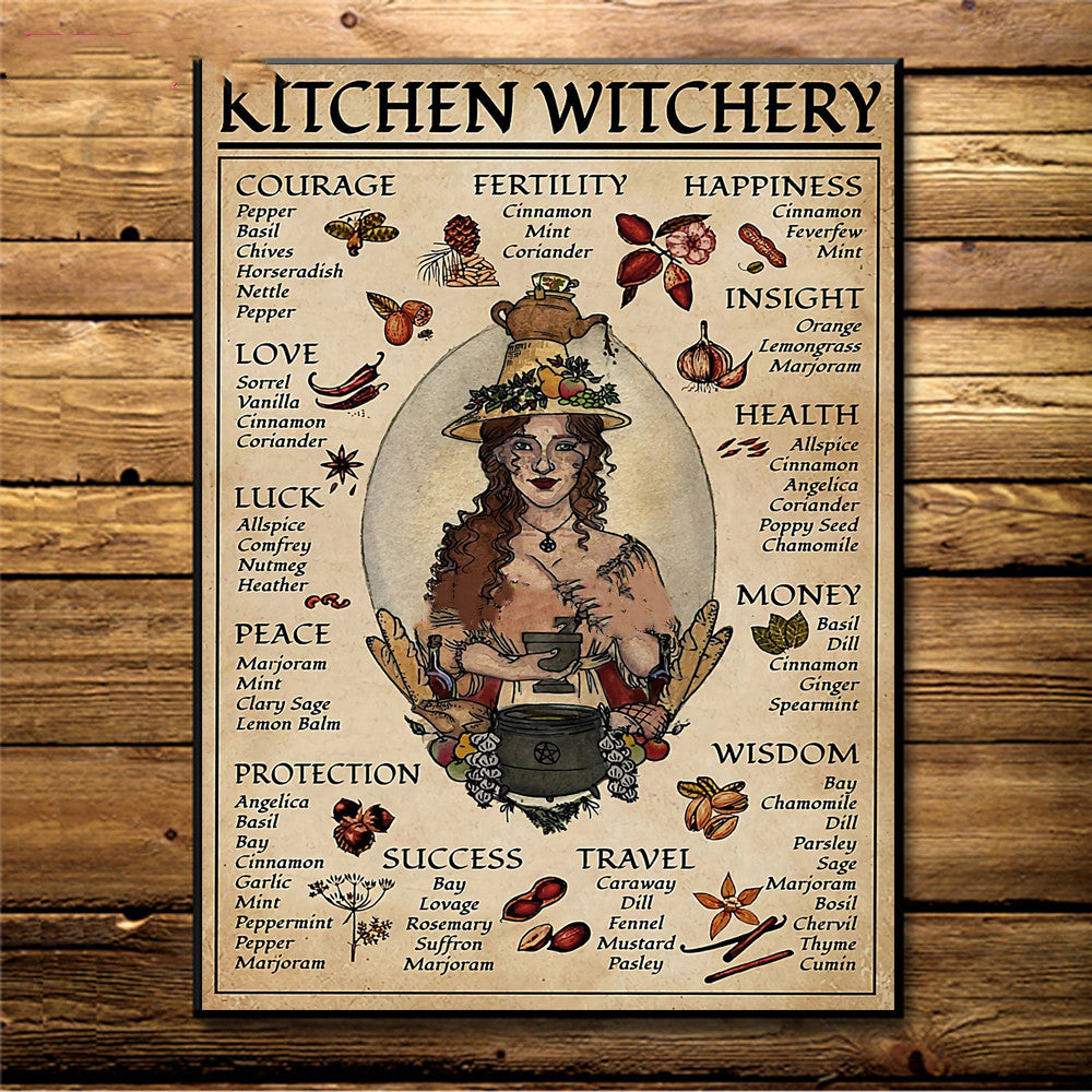 Witchy | Kitchen Witchery Herbalism Oil Canvas Painting