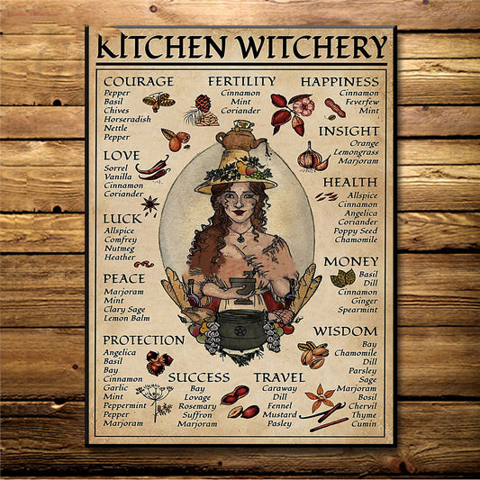 Witchy | Kitchen Witchery Herbalism Oil Canvas Painting