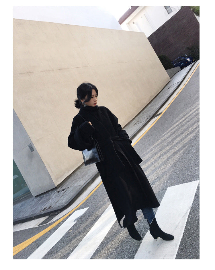 Wool | black cashmere coat