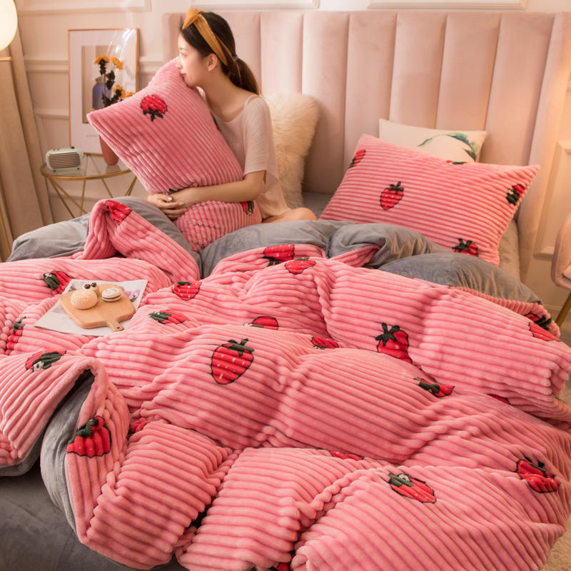 Home | coral fleece double-sided quilt cover