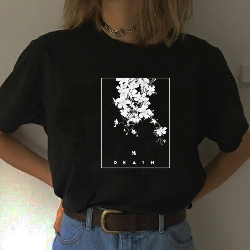 Modal | Japanese Death Floral T shirt