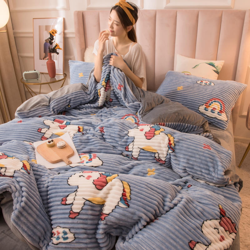 Home | coral fleece double-sided quilt cover