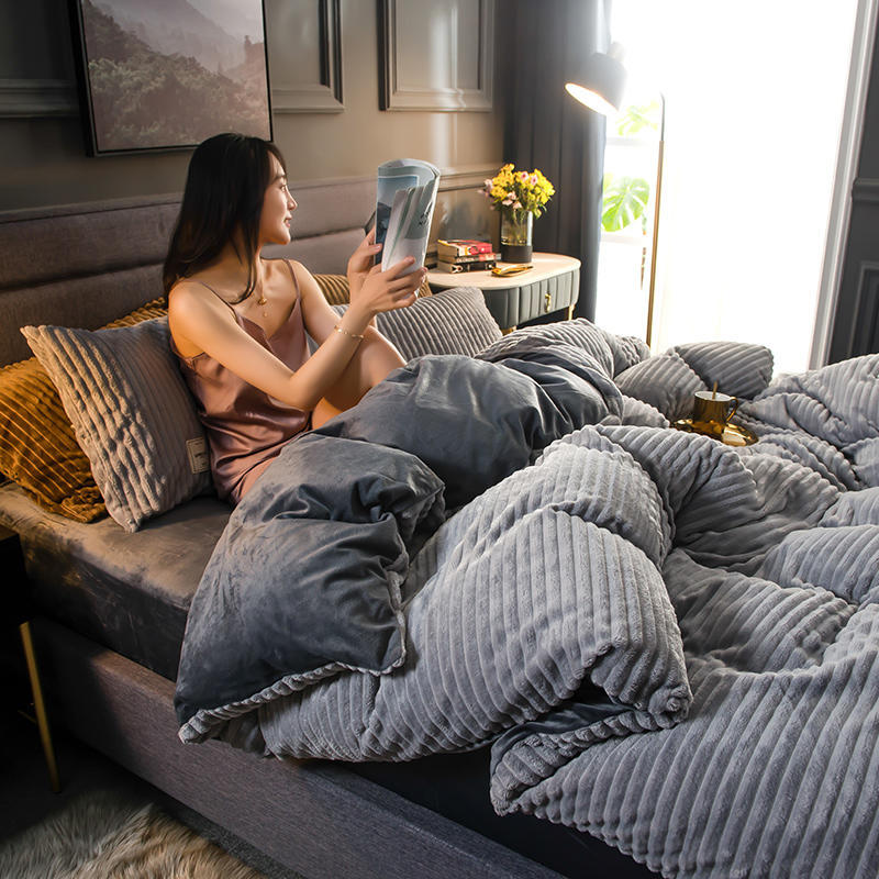 Home | coral fleece double-sided quilt cover