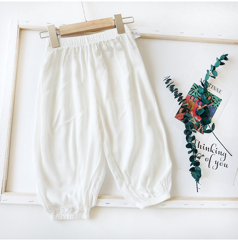 Baby Anti Mosquito Pants Summer Thin Boys'' Summer Clothes Ice Silk Cotton Hemp Lantern Pants Women''s Baby Rayon Air Conditioning Pants