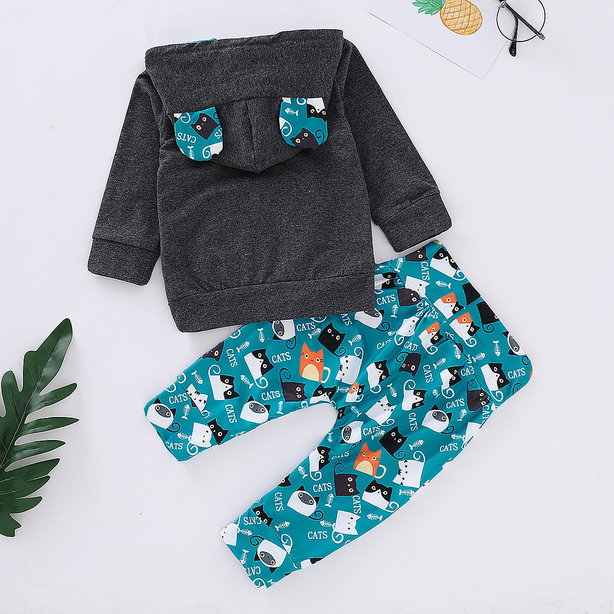 Cotton | Kitten Hoodie Set