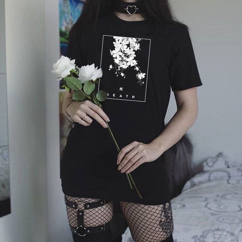 Modal | Japanese Death Floral T shirt