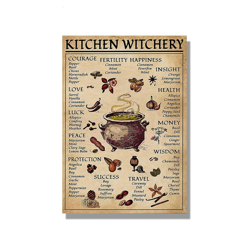 Witchy | Kitchen Witchery Herbalism Oil Canvas Painting
