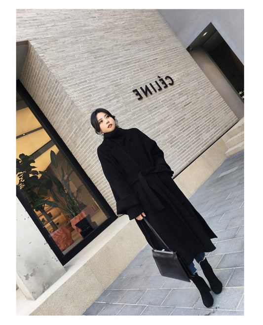 Wool | black cashmere coat