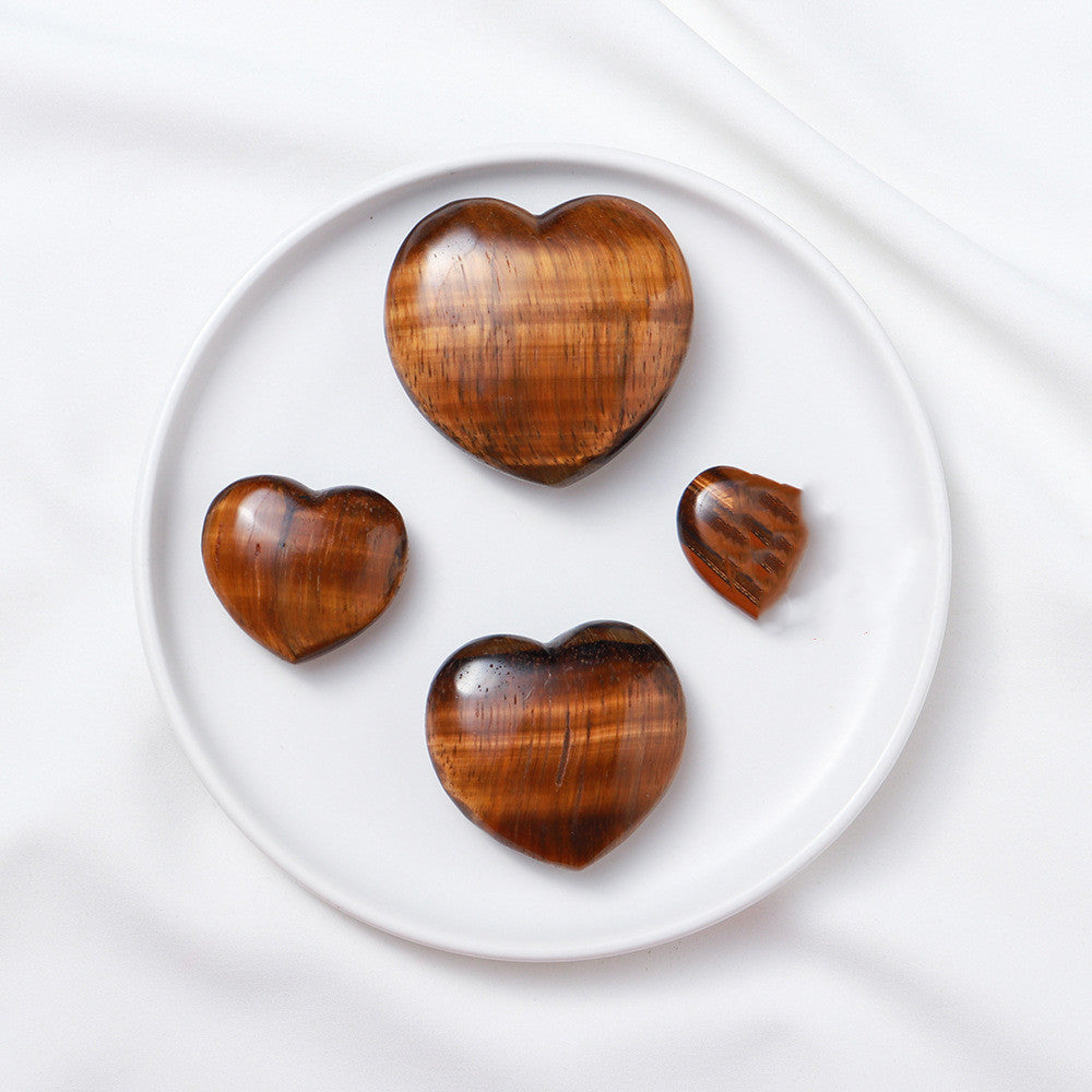 Gems | Natural Tiger Eye Heart