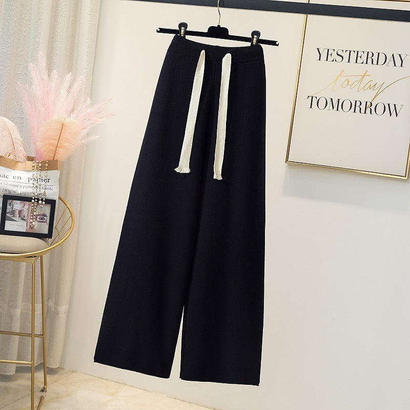Wool | Knitted Wide-leg Pants