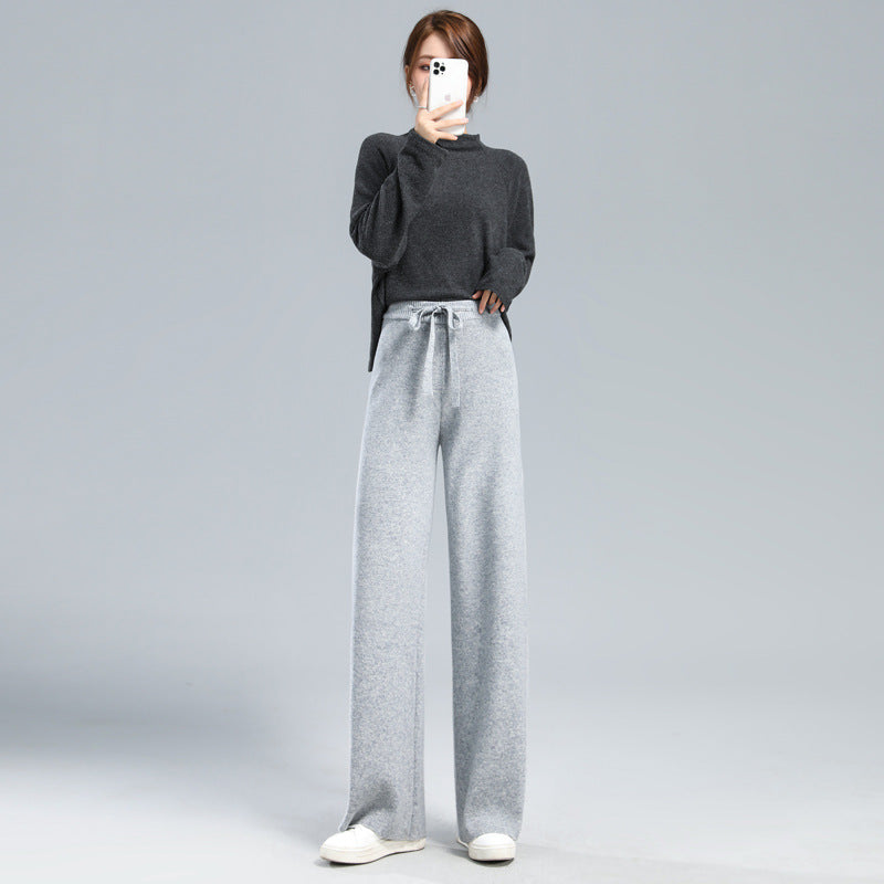 Wool | Knitted Wide-leg Pants