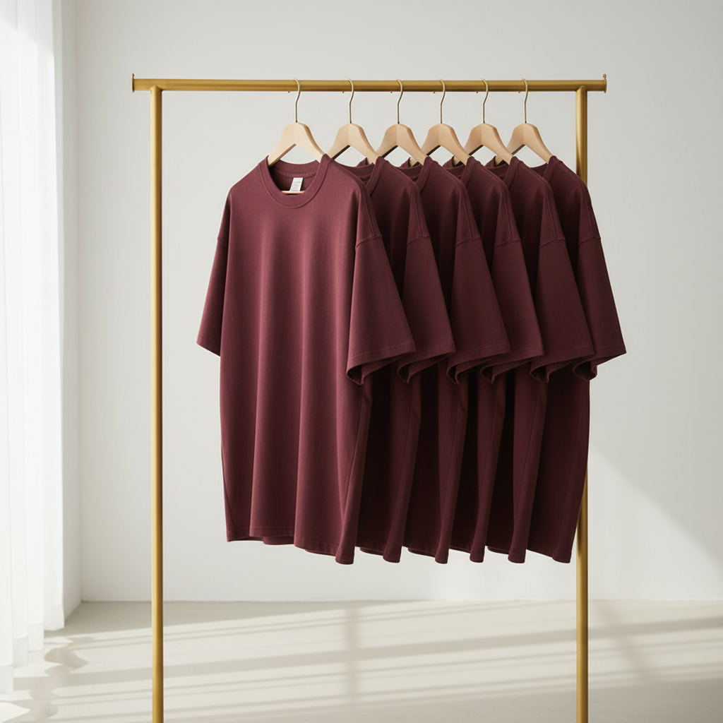 pure cotton wine red t shirts