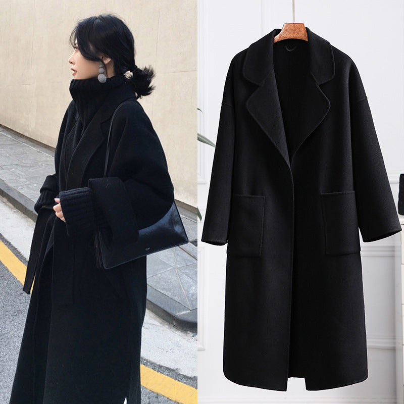Wool | black cashmere coat