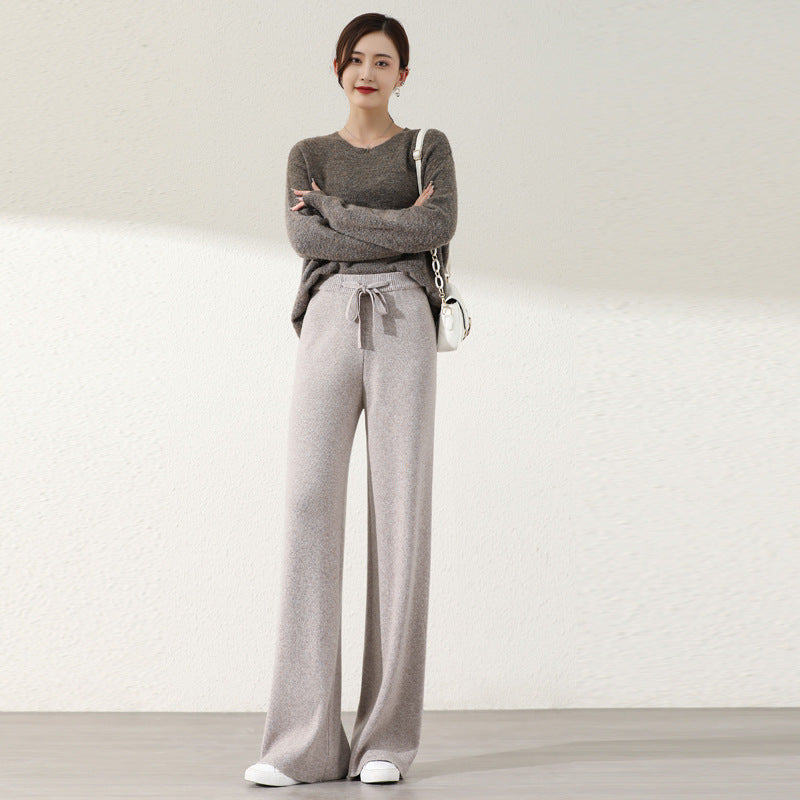 Wool | Knitted Wide-leg Pants