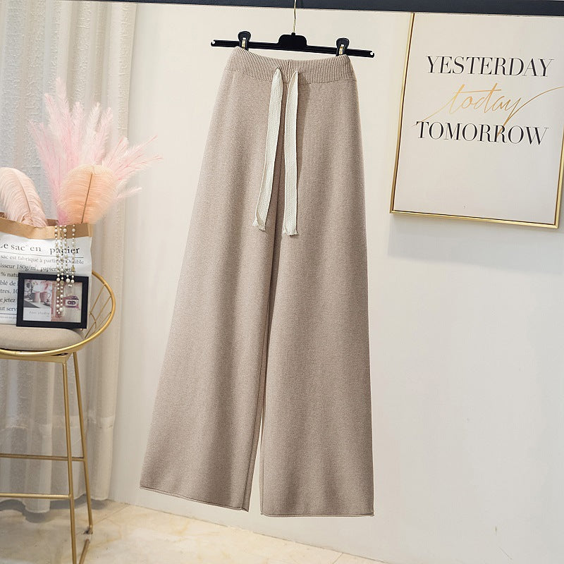 Wool | Knitted Wide-leg Pants