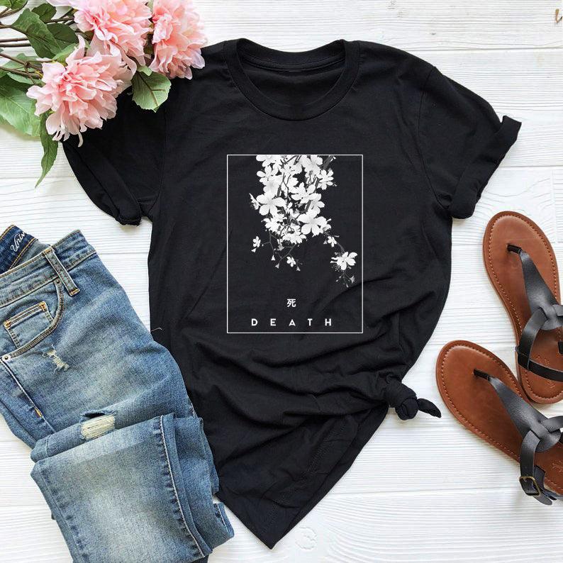 Modal | Japanese Death Floral T shirt