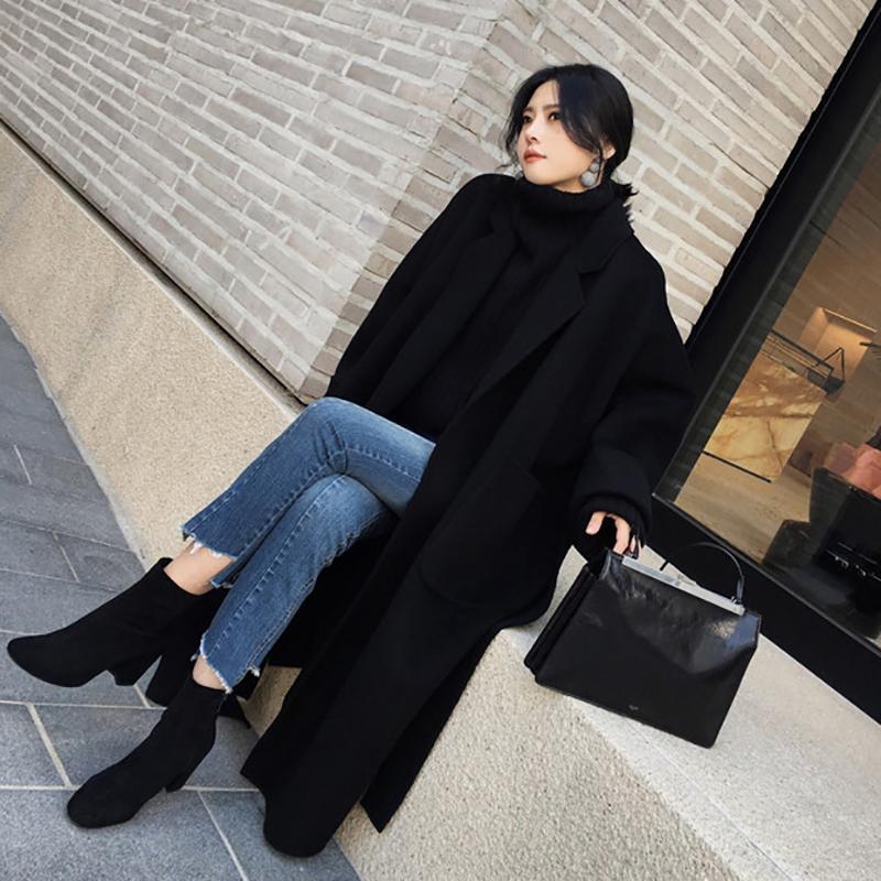 Wool | black cashmere coat