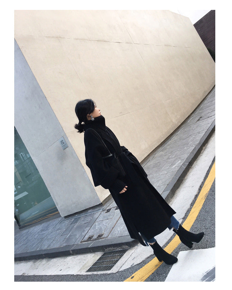 Wool | black cashmere coat