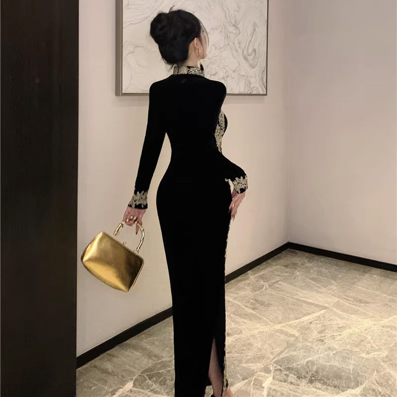 Cheongsam | Dark Velvet Dress