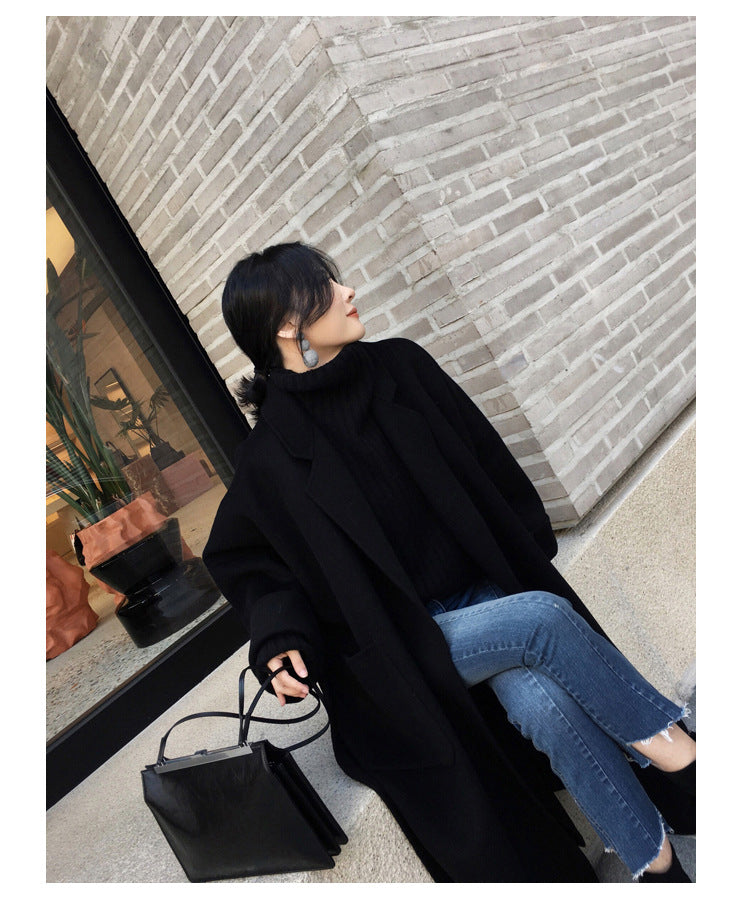 Wool | black cashmere coat