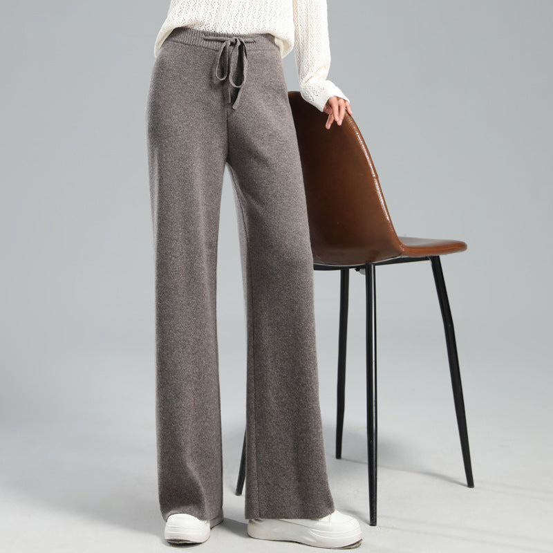 Wool | Knitted Wide-leg Pants