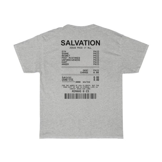 Bible Faith - Salvation, Jesus Paid it all gray shirt.