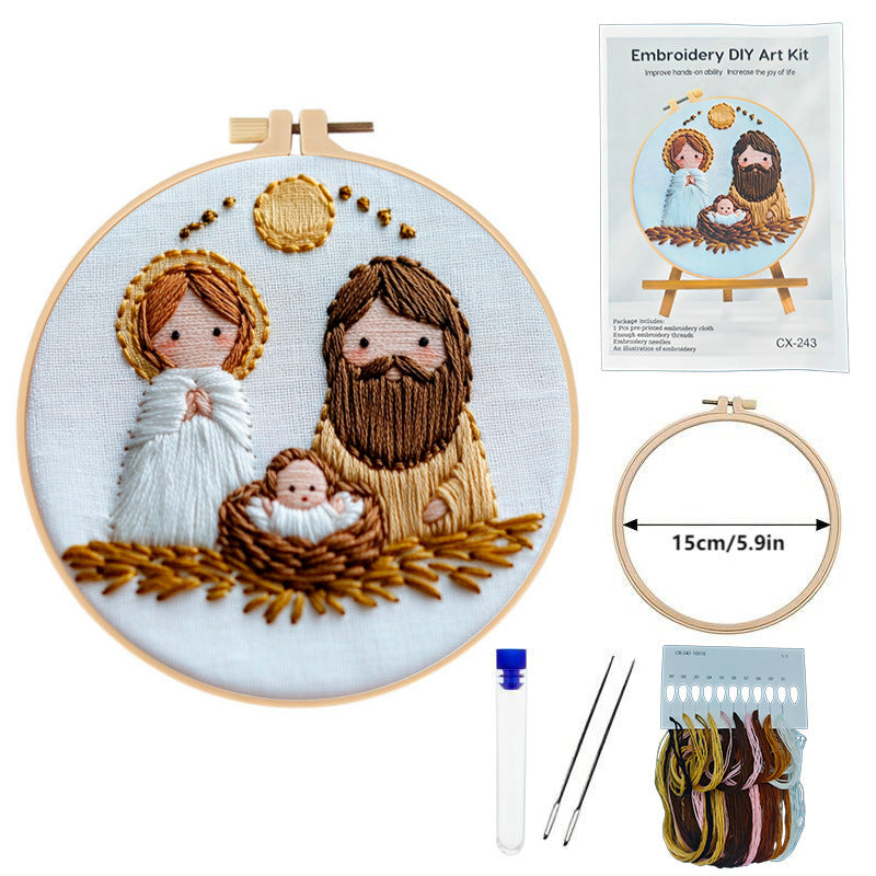 DIY nativity embroidery