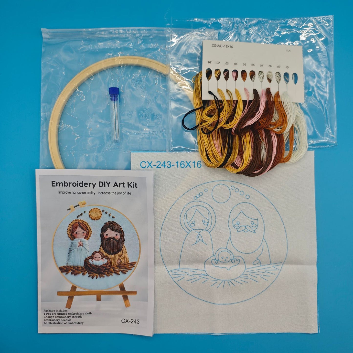 DIY Jesus birth embroidery kit