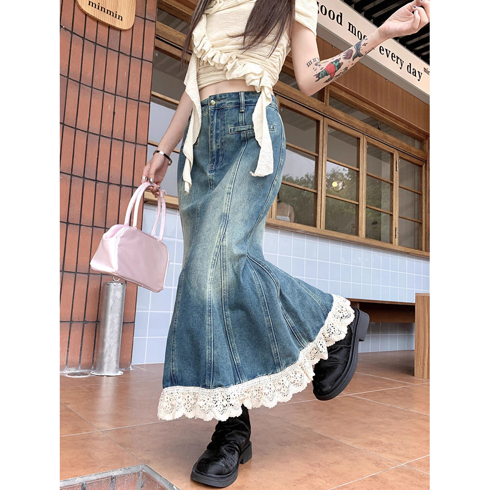 Denim Fishtail skirt