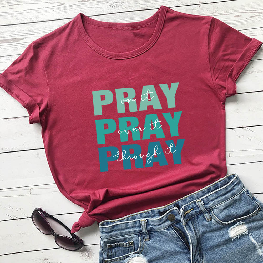 pure cotton red pray shirt