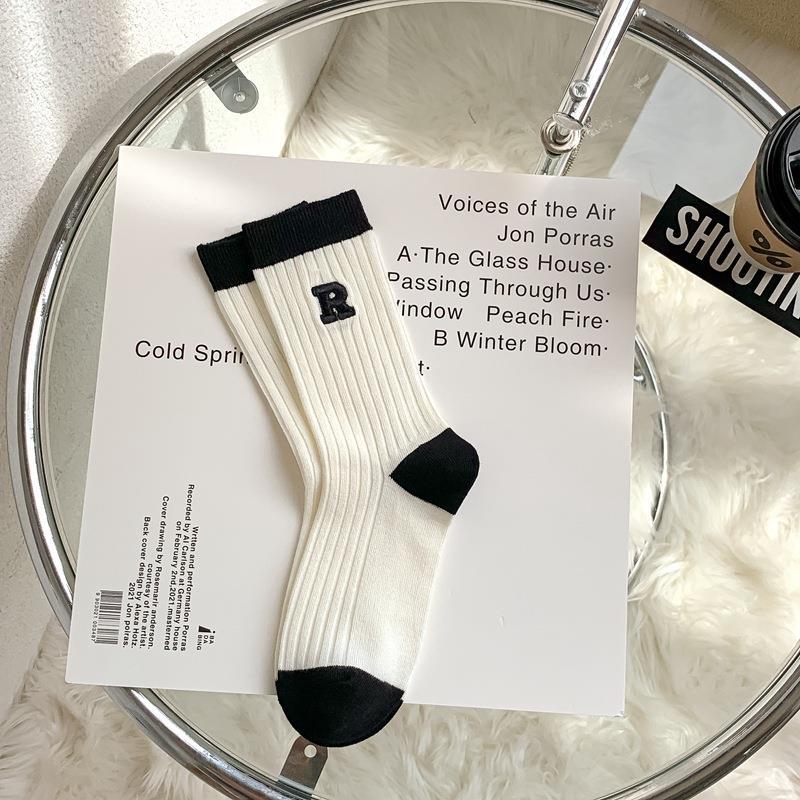 R embroidery socks