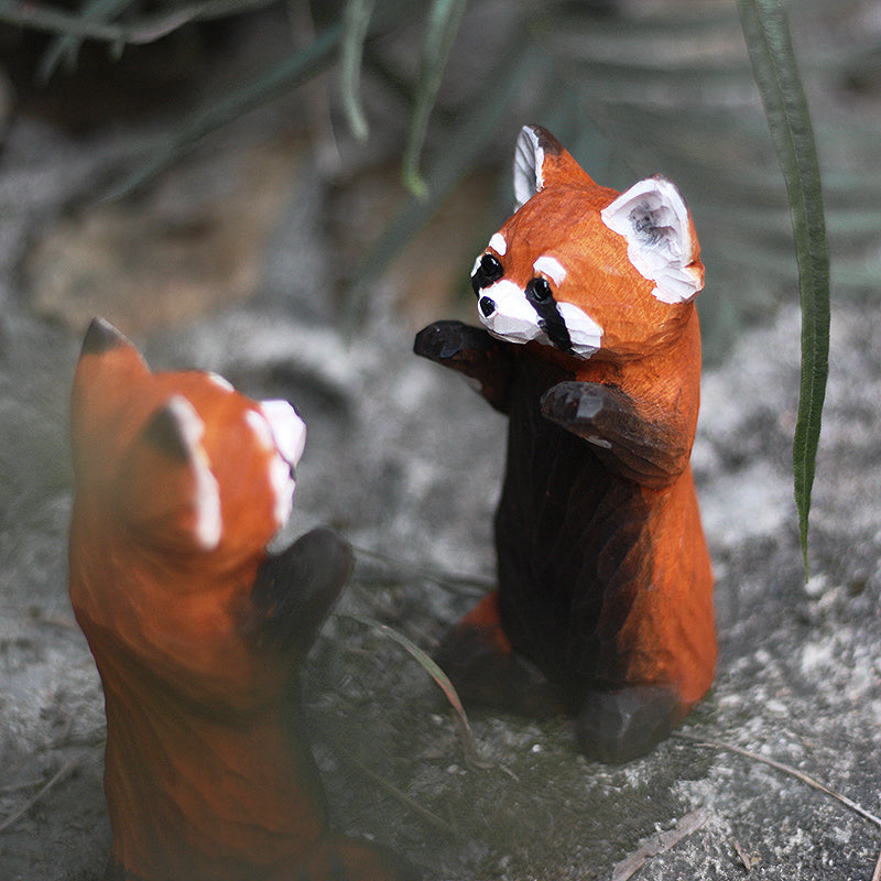 red panda woodcarvings