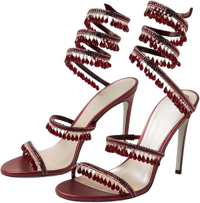 Burgundy spiral heels