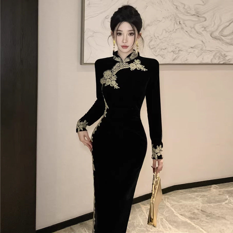Cheongsam | Dark Velvet Dress