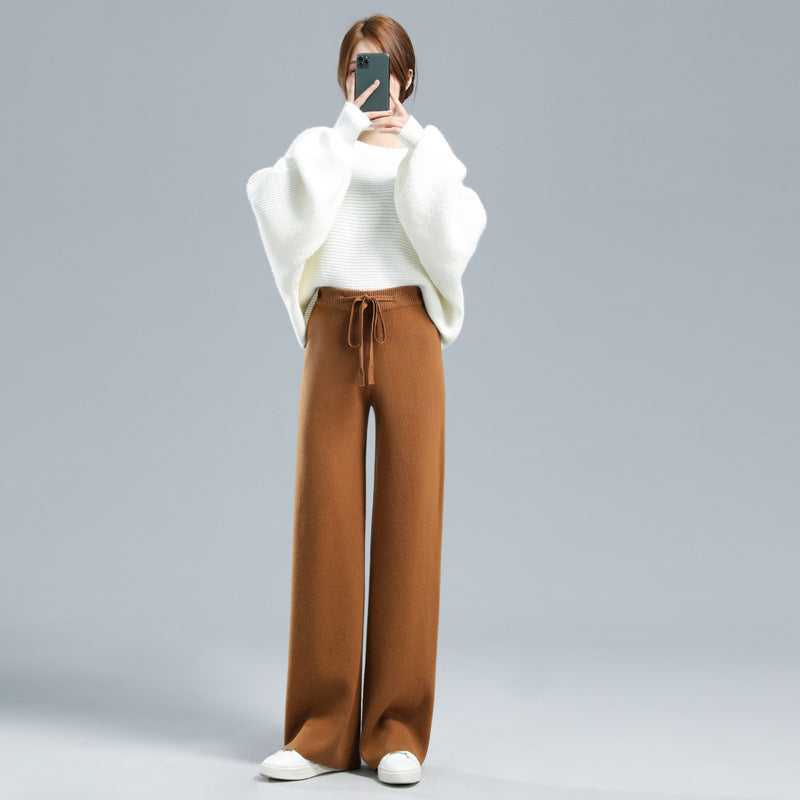 Wool | Knitted Wide-leg Pants