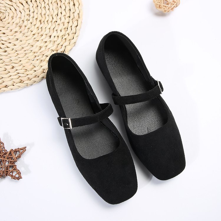 black ballet flats