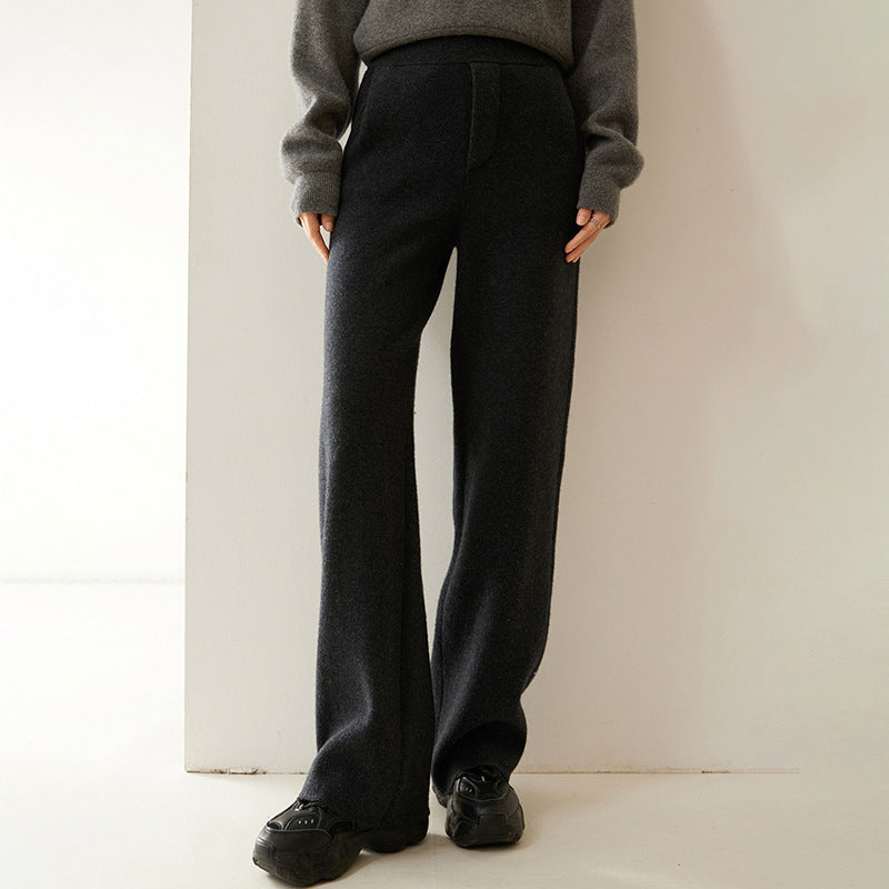 black cashmere trousers
